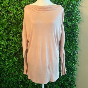 ADORA Pink Dolman Sleeve Tunic with Buttons on Sleeves